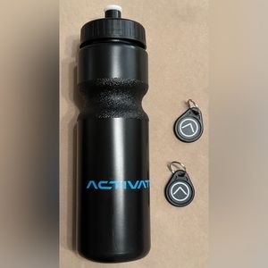 Activate Plastic Water Bottle Drinkware Drinking Push Spout with 2 keychains